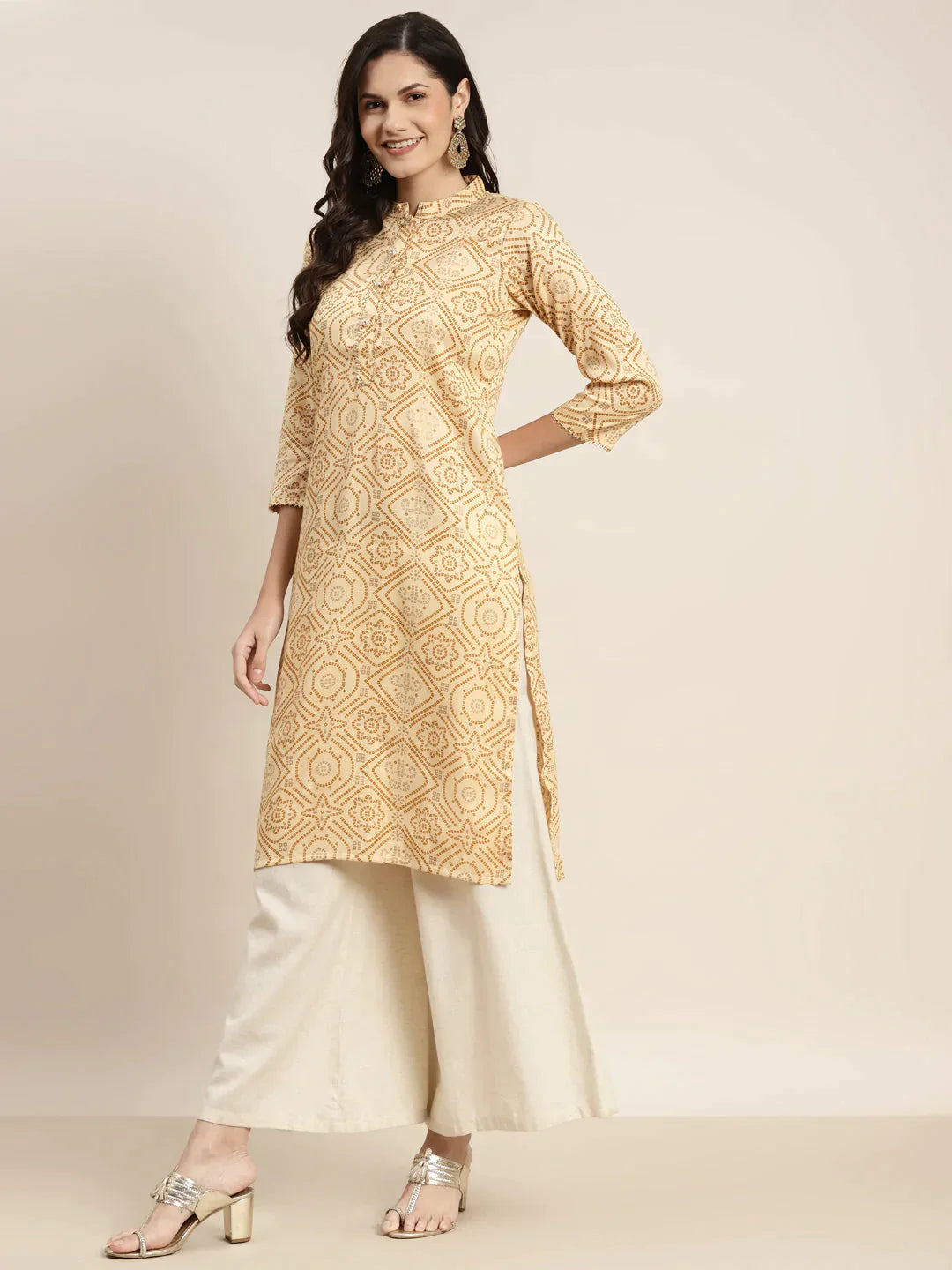 Women's Printed Gotta Patti Kurta - Taantav