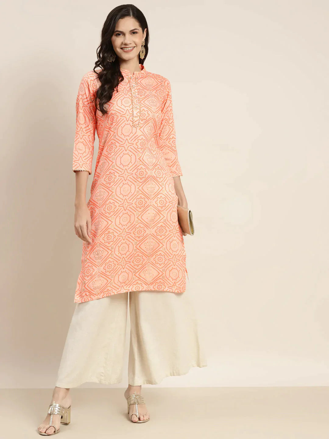 Women's Printed Gotta Patti Kurta - Taantav