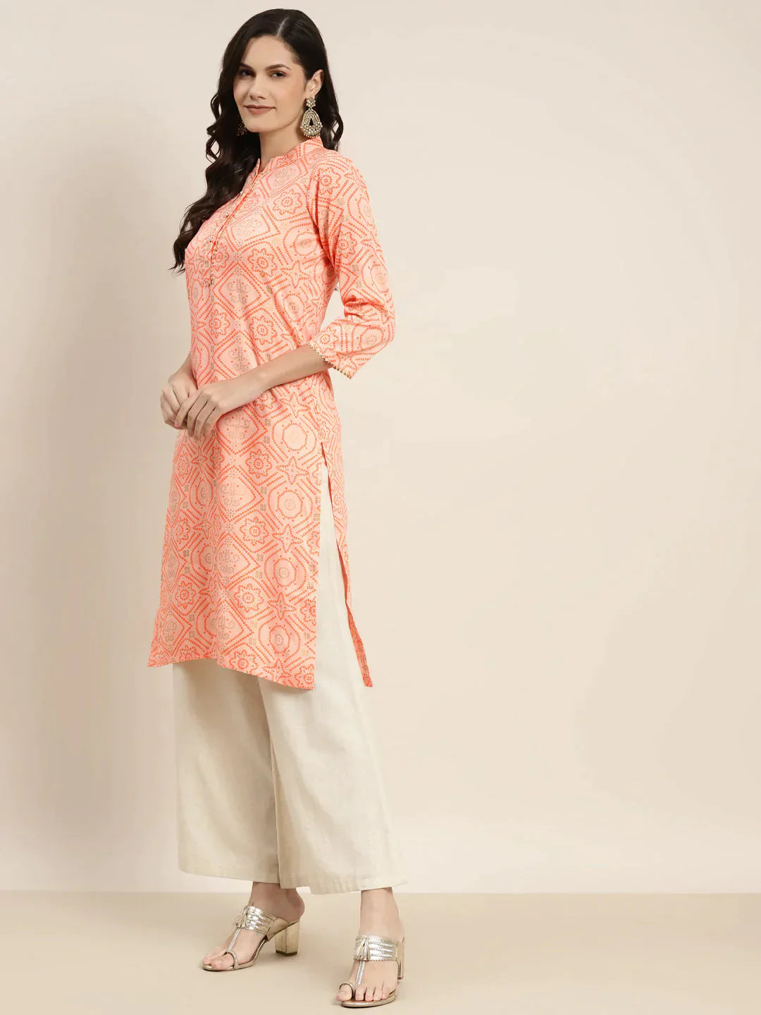 Women's Printed Gotta Patti Kurta - Taantav