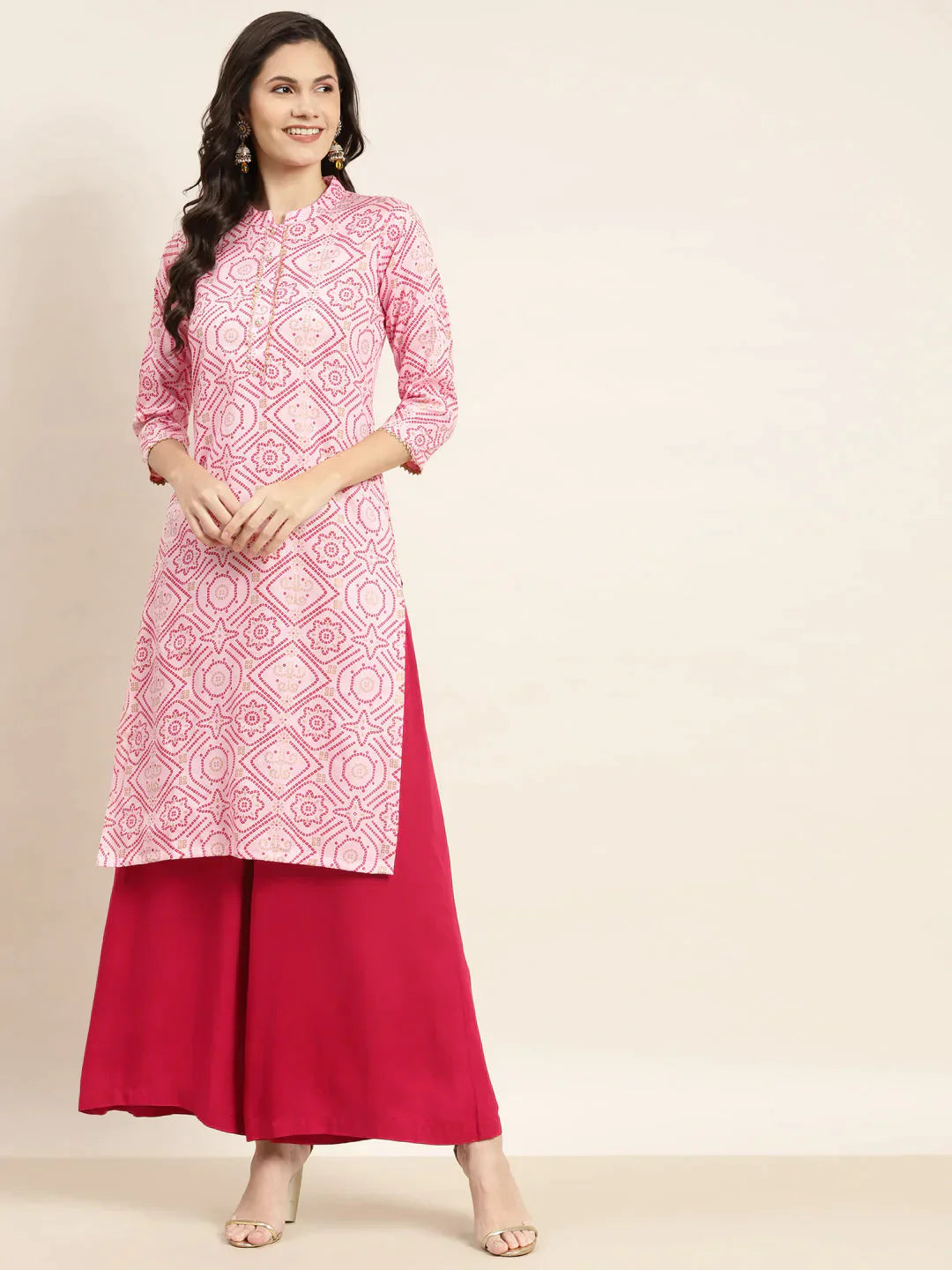 Women's Printed Gotta Patti Kurta - Taantav