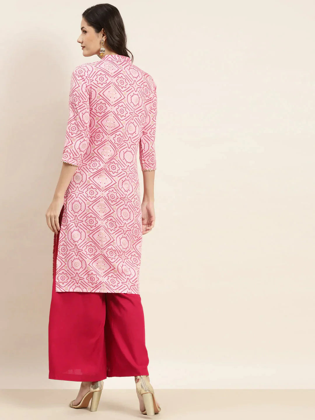 Women's Printed Gotta Patti Kurta - Taantav