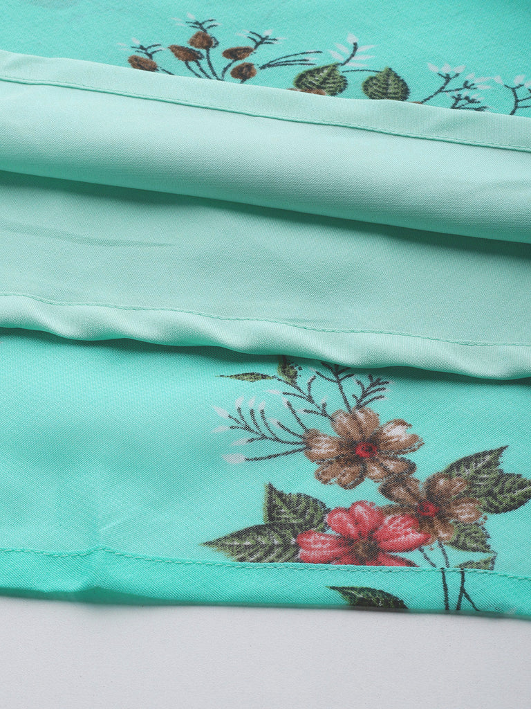 Women's Floral Print Georgette A-Line Midi Dress