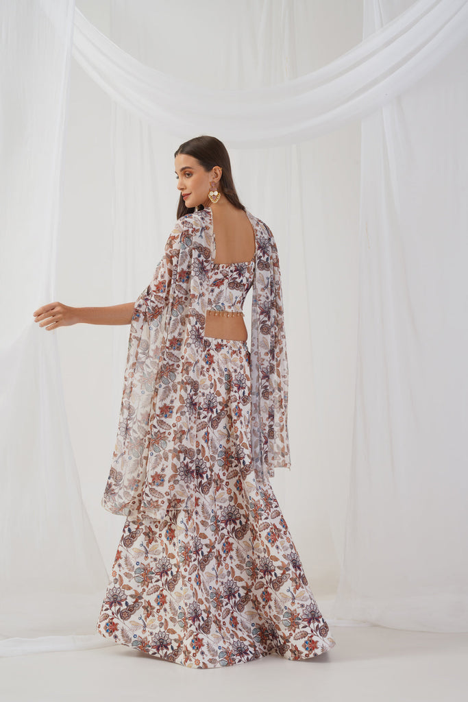 Women's Printed Beads & Stones Ready to Wear Lehenga & Blouse With Dupatta