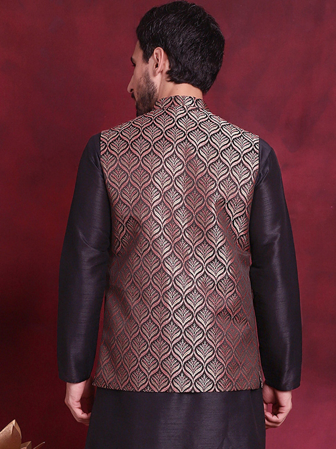 Men's Woven Design Nehru Jacket