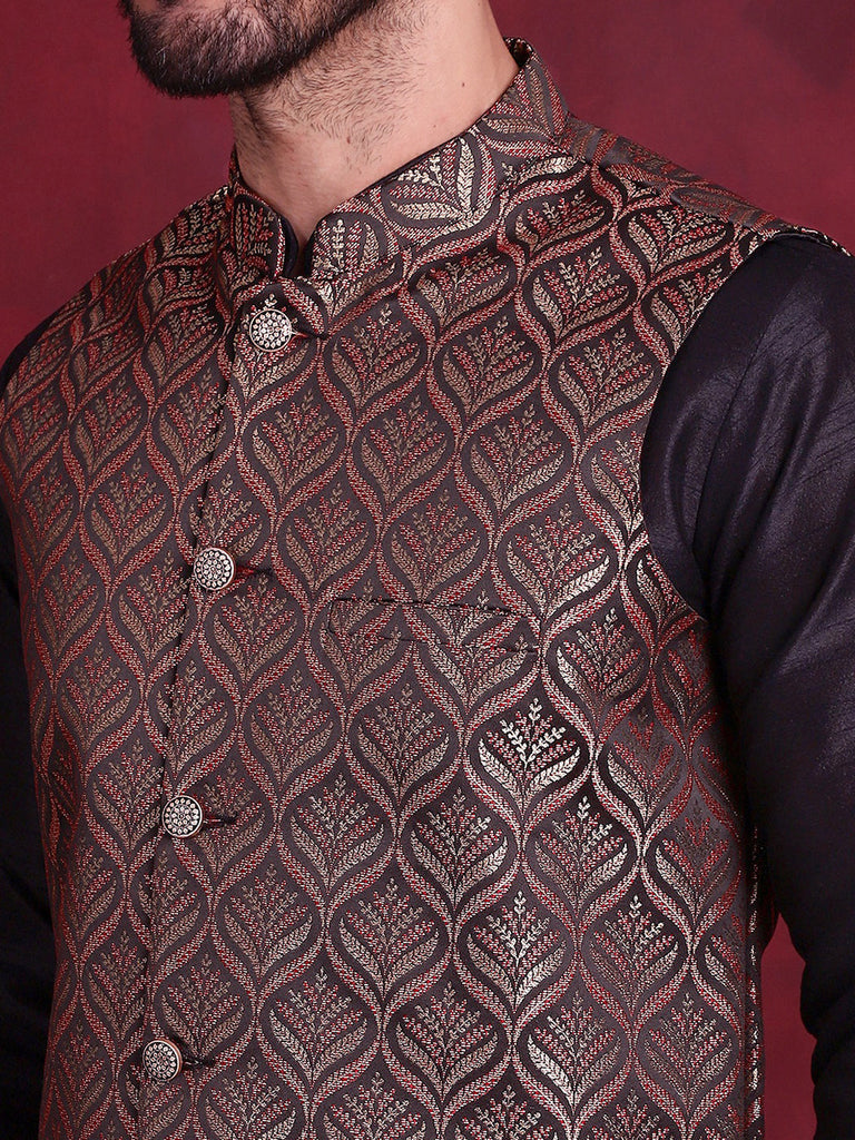 Men's Woven Design Nehru Jacket
