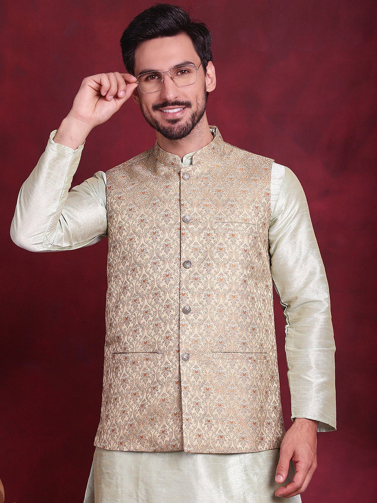 Men's Woven Design Nehru Jacket