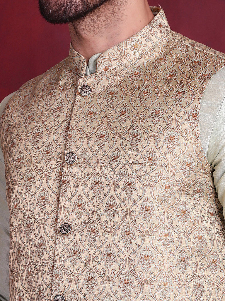 Men's Woven Design Nehru Jacket