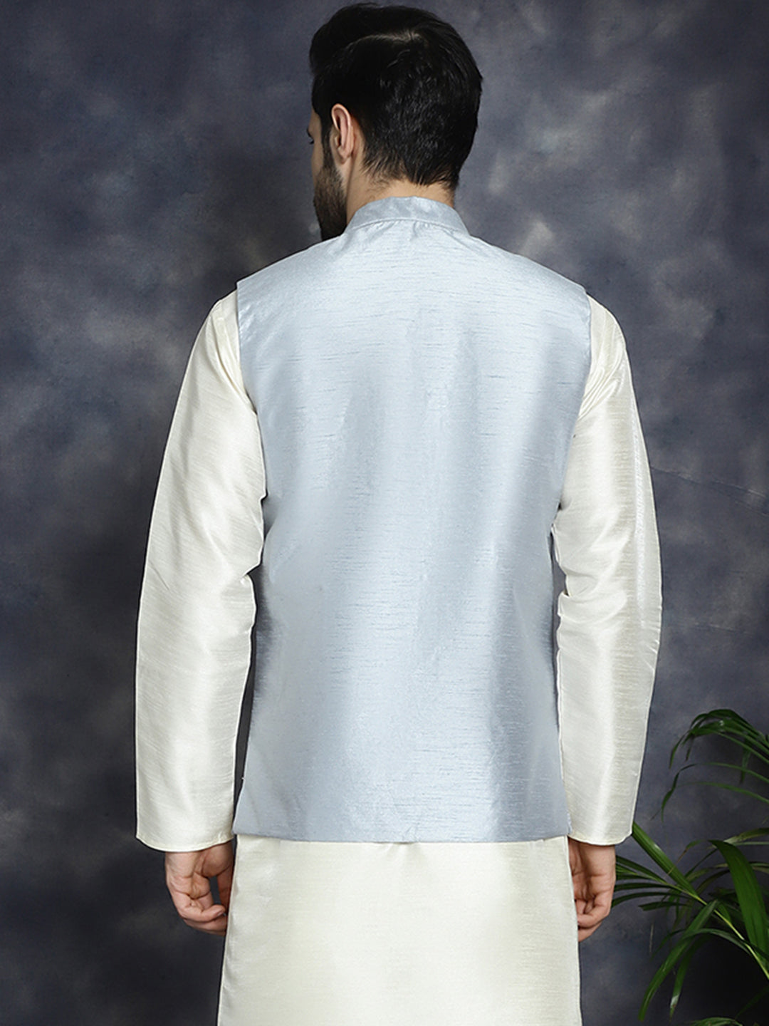 Men's Sequins and Embroidered Nehru Jacket - Taantav