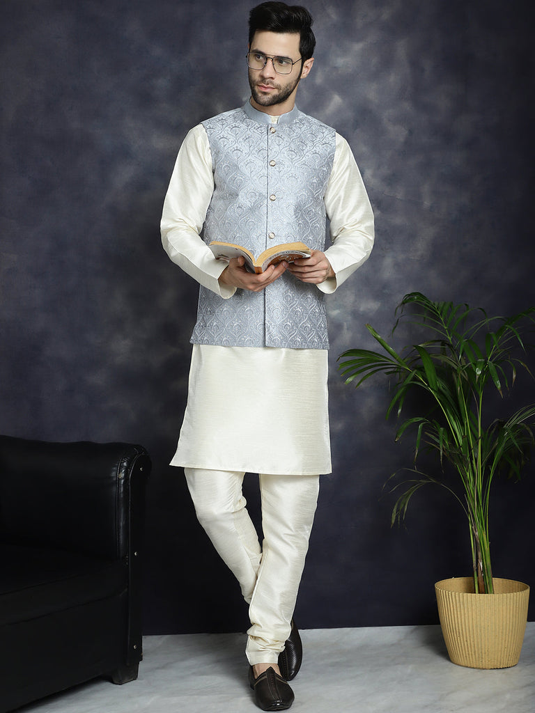 Men's Sequins and Embroidered Nehru Jacket