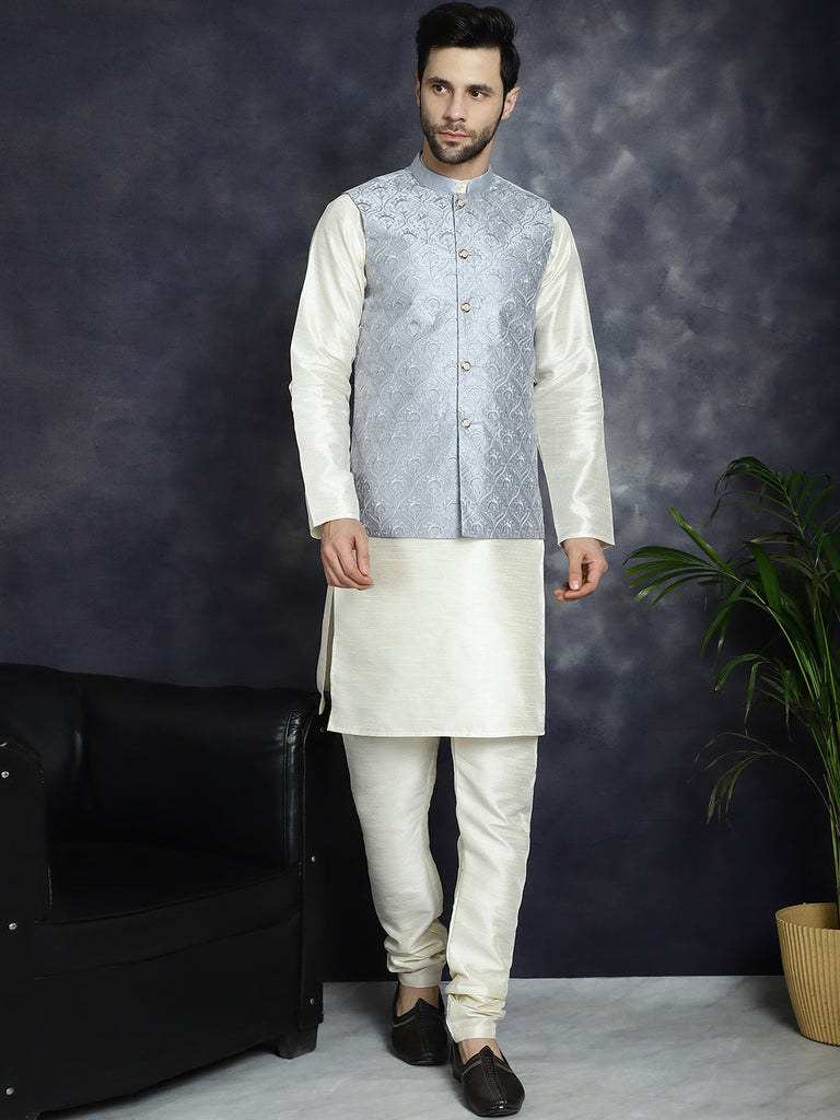 Men's Sequins and Embroidered Nehru Jacket