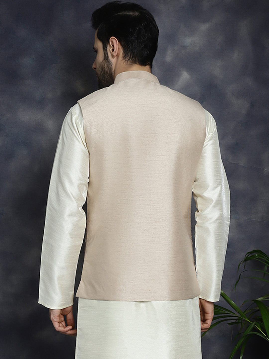 Men's Sequins and Embroidered Nehru Jacket - Taantav