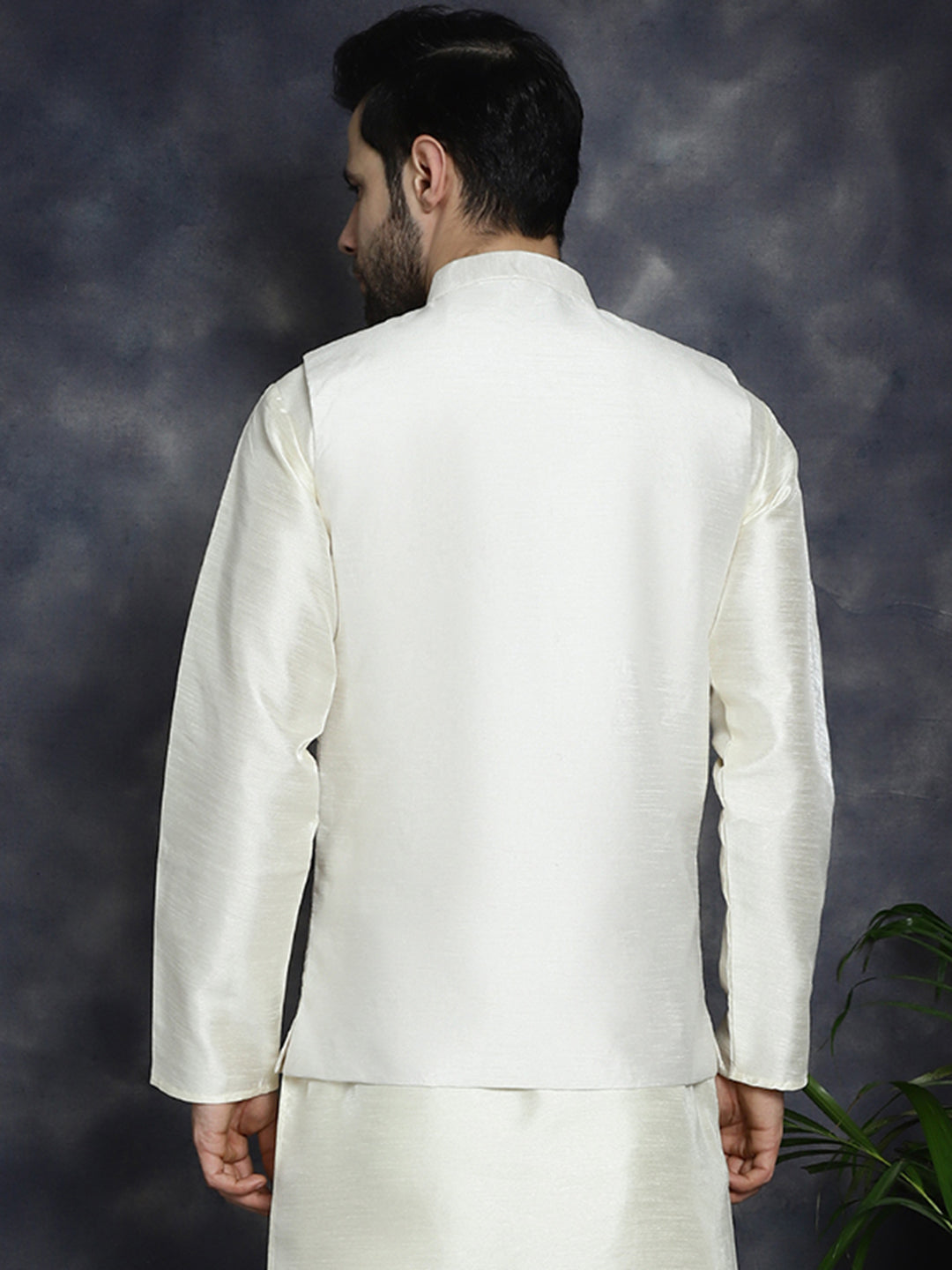 Men's Sequins and Embroidered Nehru Jacket - Taantav