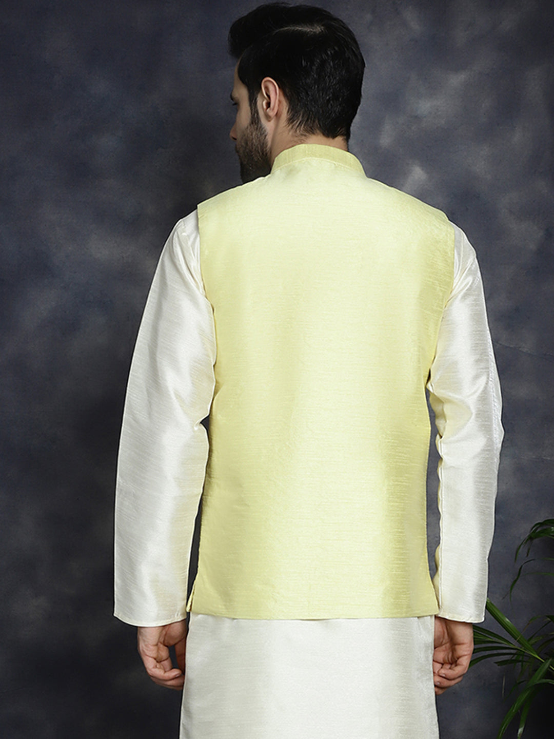 Men's Sequins and Embroidered Nehru Jacket - Taantav