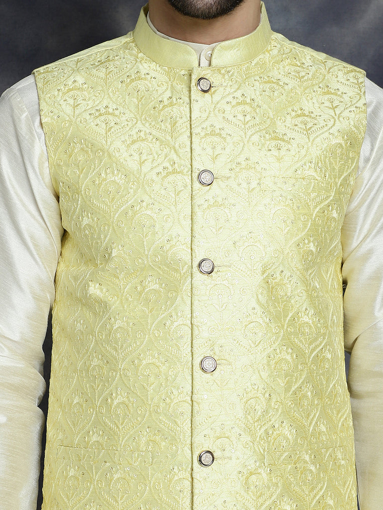 Men's Sequins and Embroidered Nehru Jacket