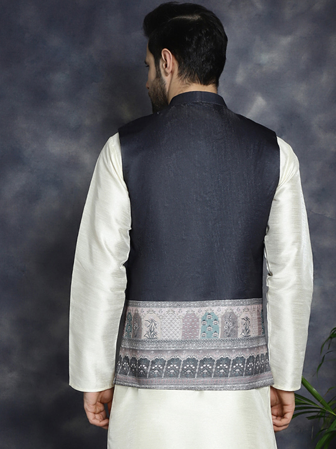 Men's Printed Nehru Jacket - Taantav