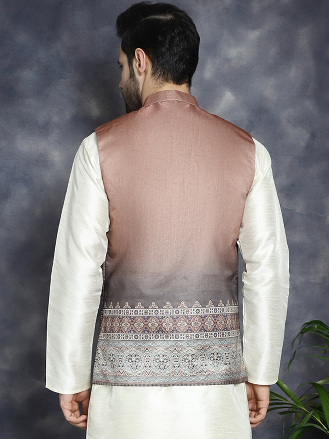 Men's Printed Nehru Jacket - Taantav