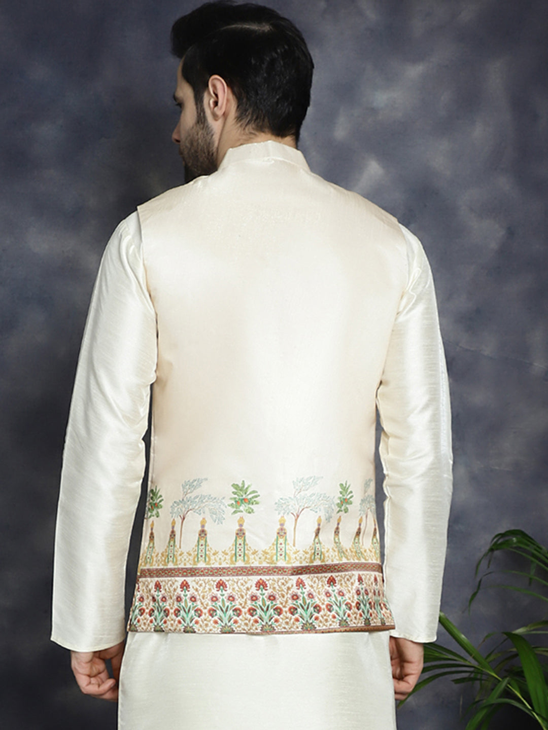 Men's Printed Nehru Jacket - Taantav