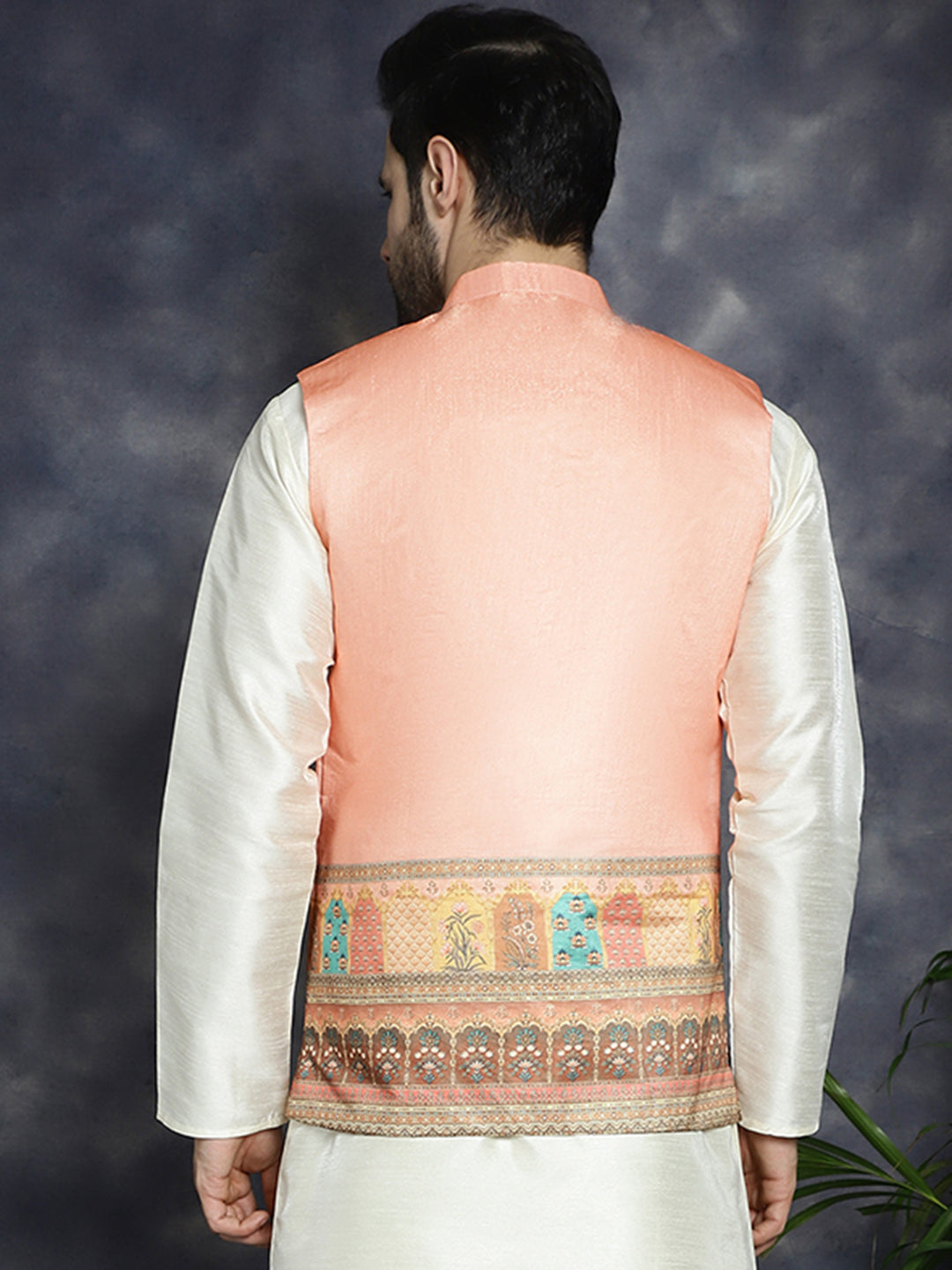 Men's Printed Nehru Jacket - Taantav