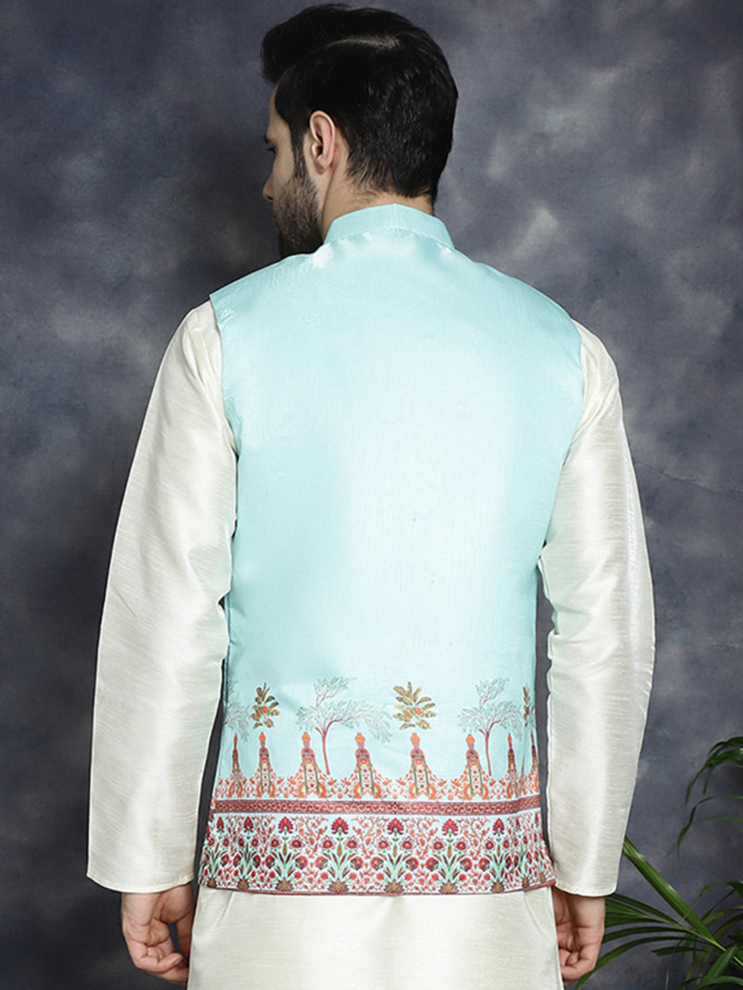 Men's Printed Nehru Jacket - Taantav