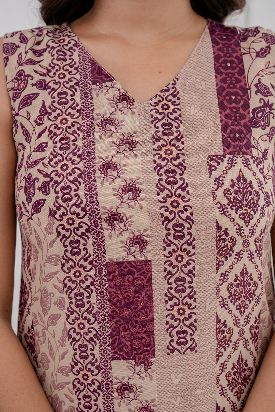 Women's Purple Printed Kurta With Trouser - Taantav