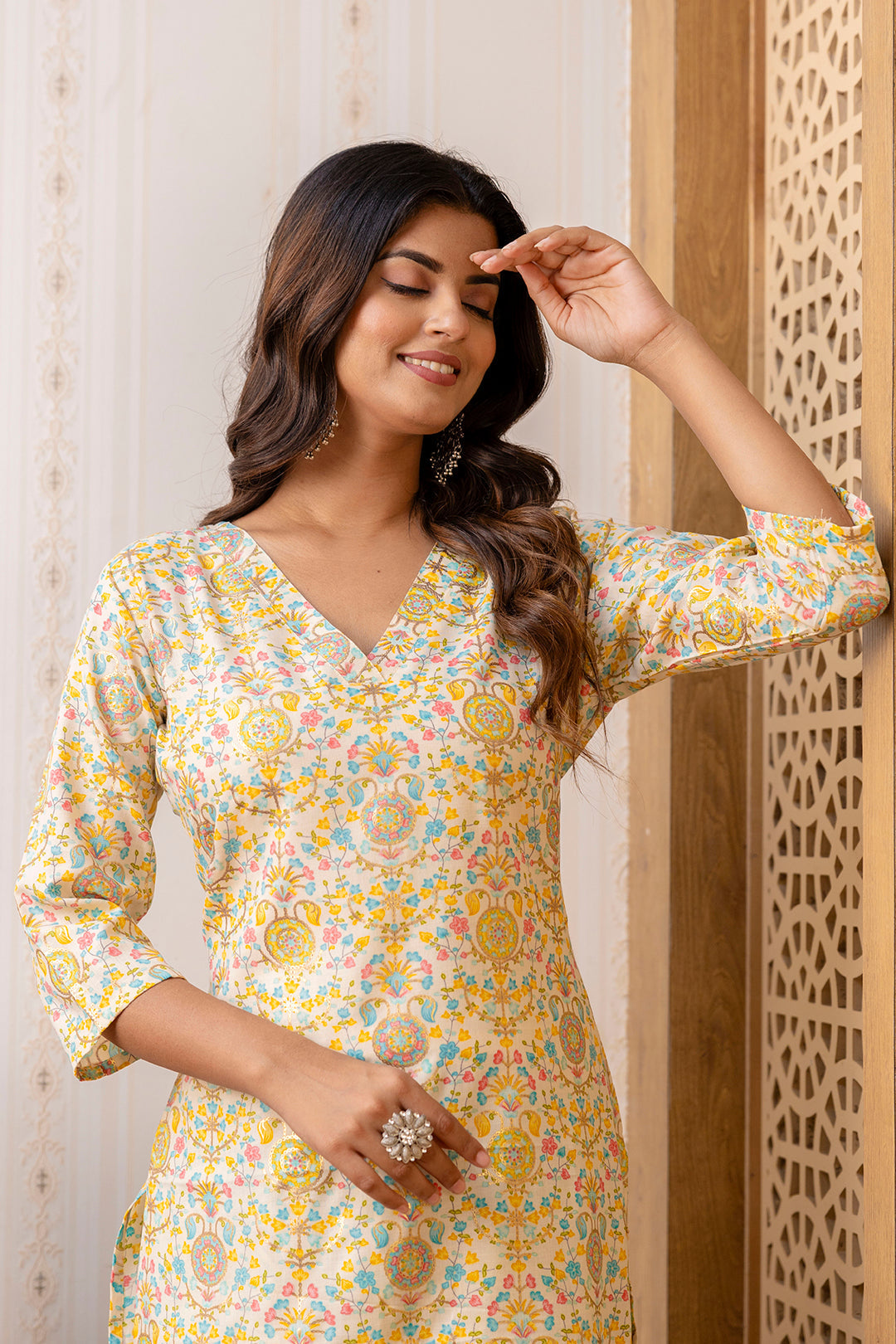 Women's Multi Printed Straight Kurta With Trouser - Taantav