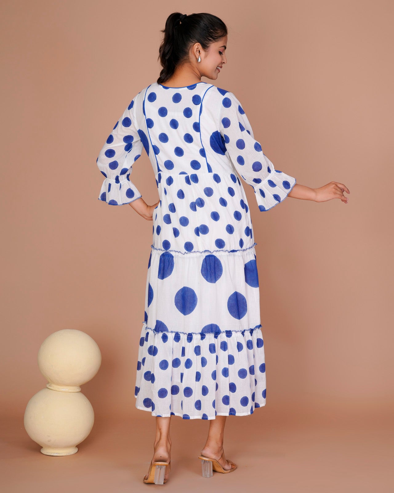 Women's Blue&White Cotton Block Print
Polka Dot Dresses