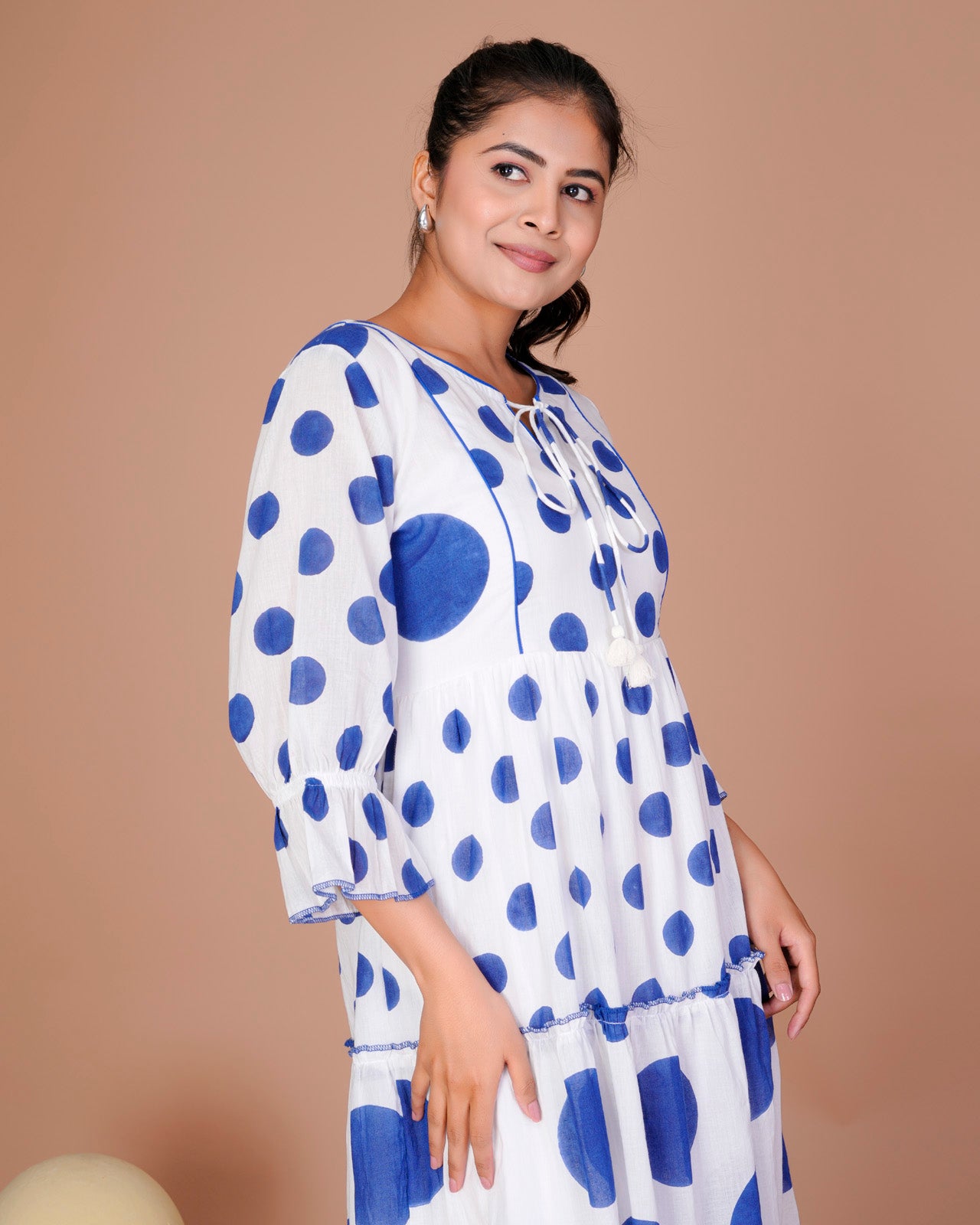 Women's Blue&White Cotton Block Print
Polka Dot Dresses