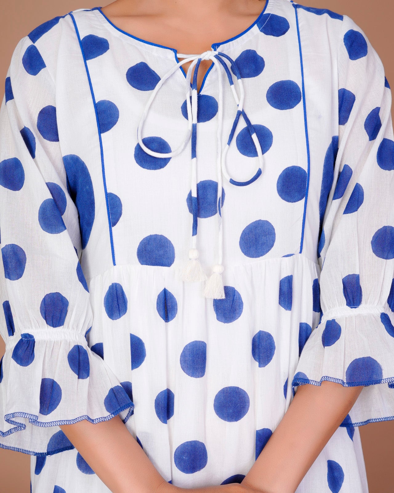 Women's Blue&White Cotton Block Print
Polka Dot Dresses