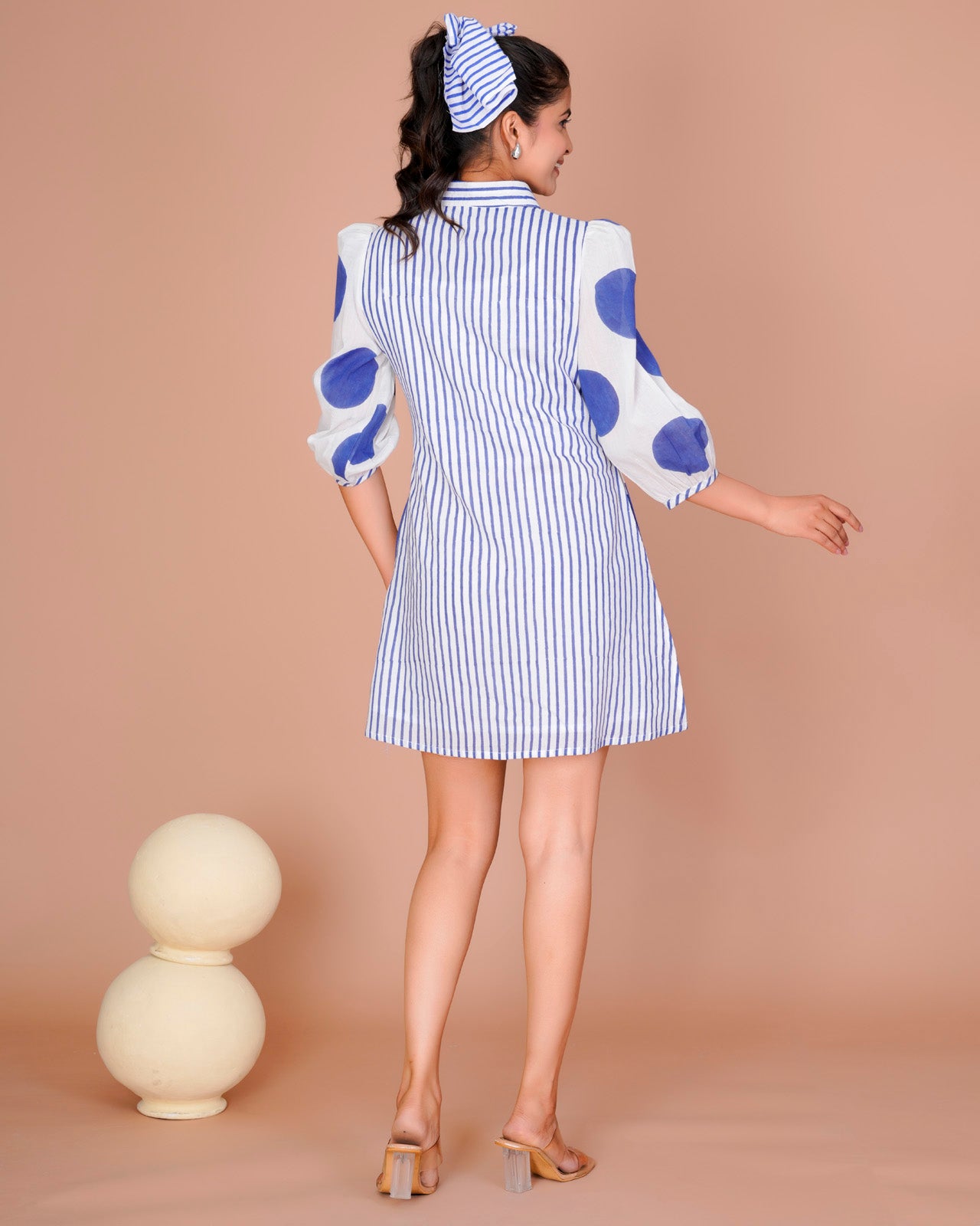 Women's Blue Cotton Block Print
Polka Dot Dresses