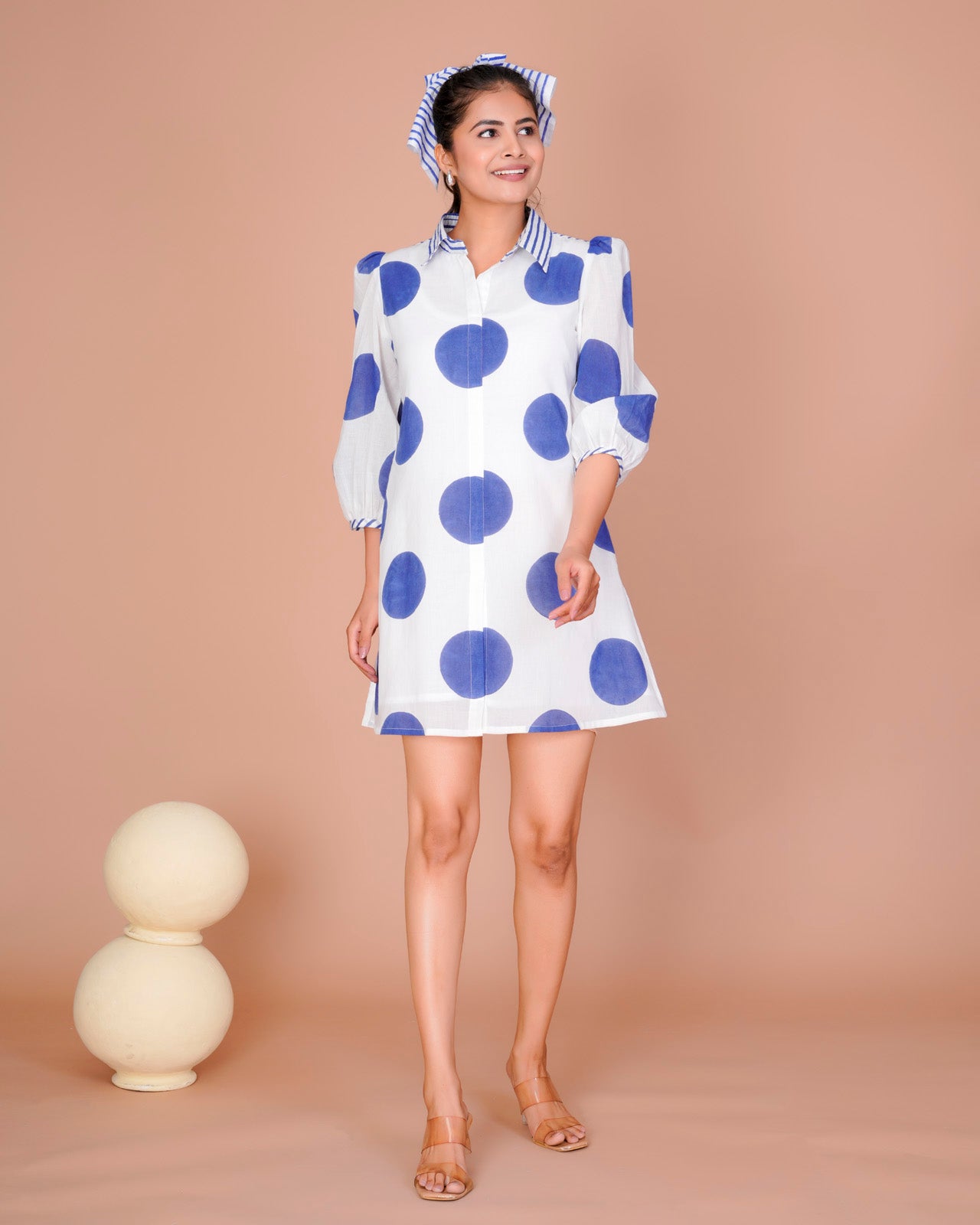 Women's Blue Cotton Block Print
Polka Dot Dresses