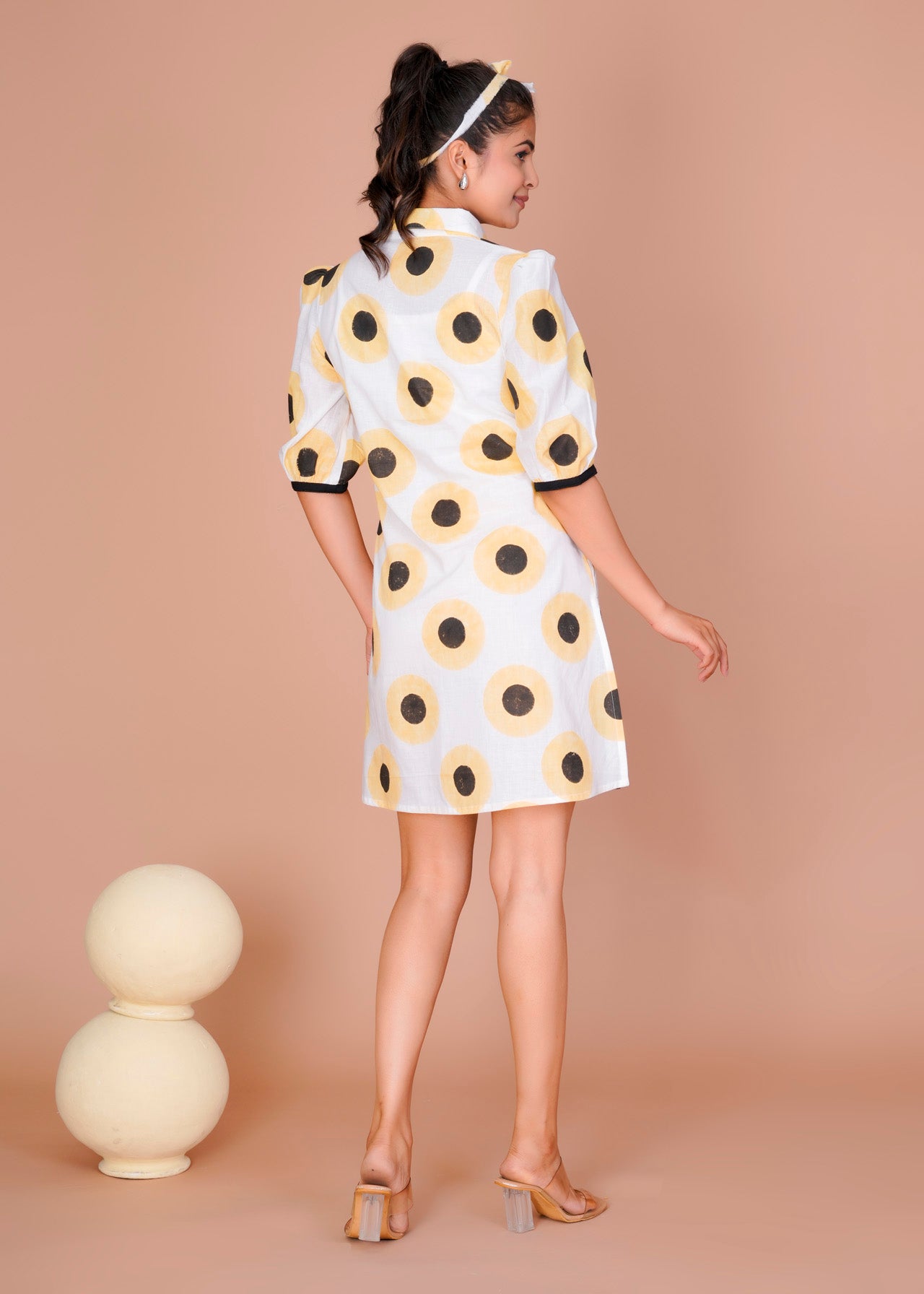 Women's Yellow Cotton Block Print
Polka Dot Dresses