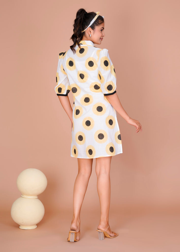 Women's Yellow Cotton Block Print
Polka Dot Dresses