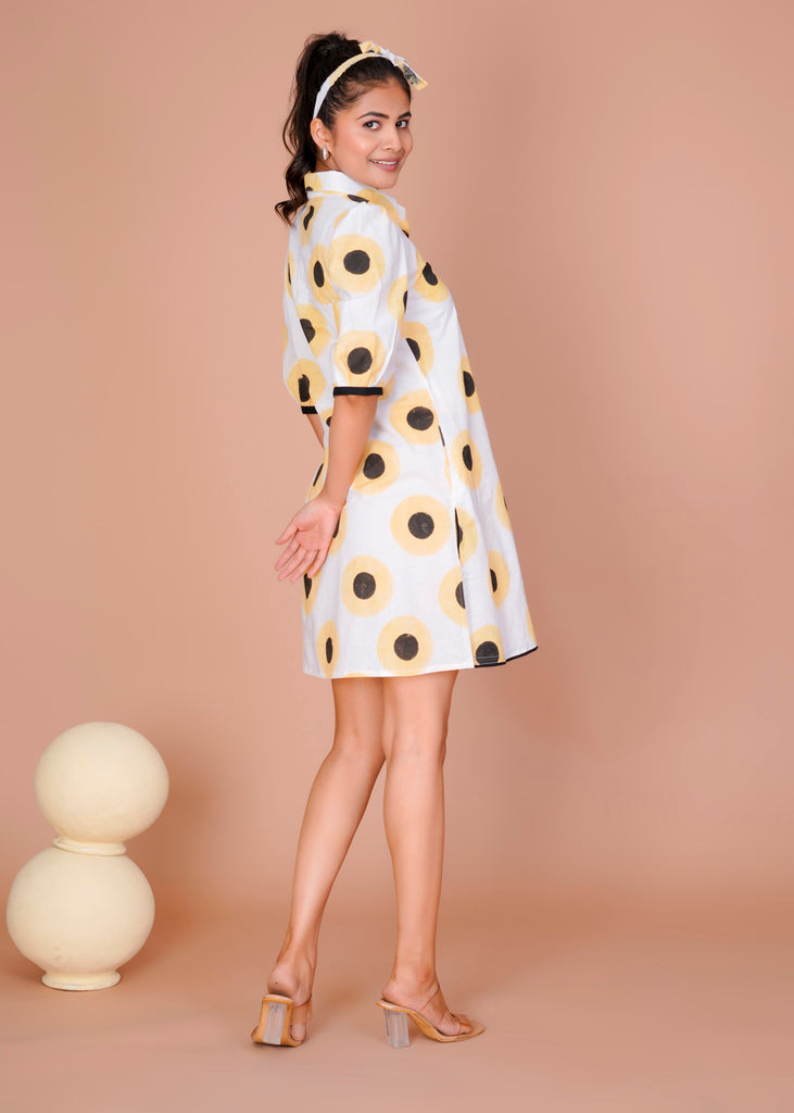 Women's Yellow Cotton Block Print
Polka Dot Dresses
