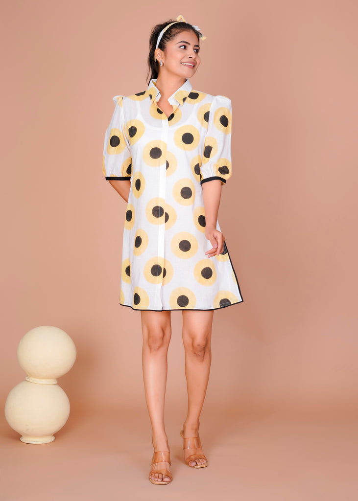 Women's Yellow Cotton Block Print
Polka Dot Dresses