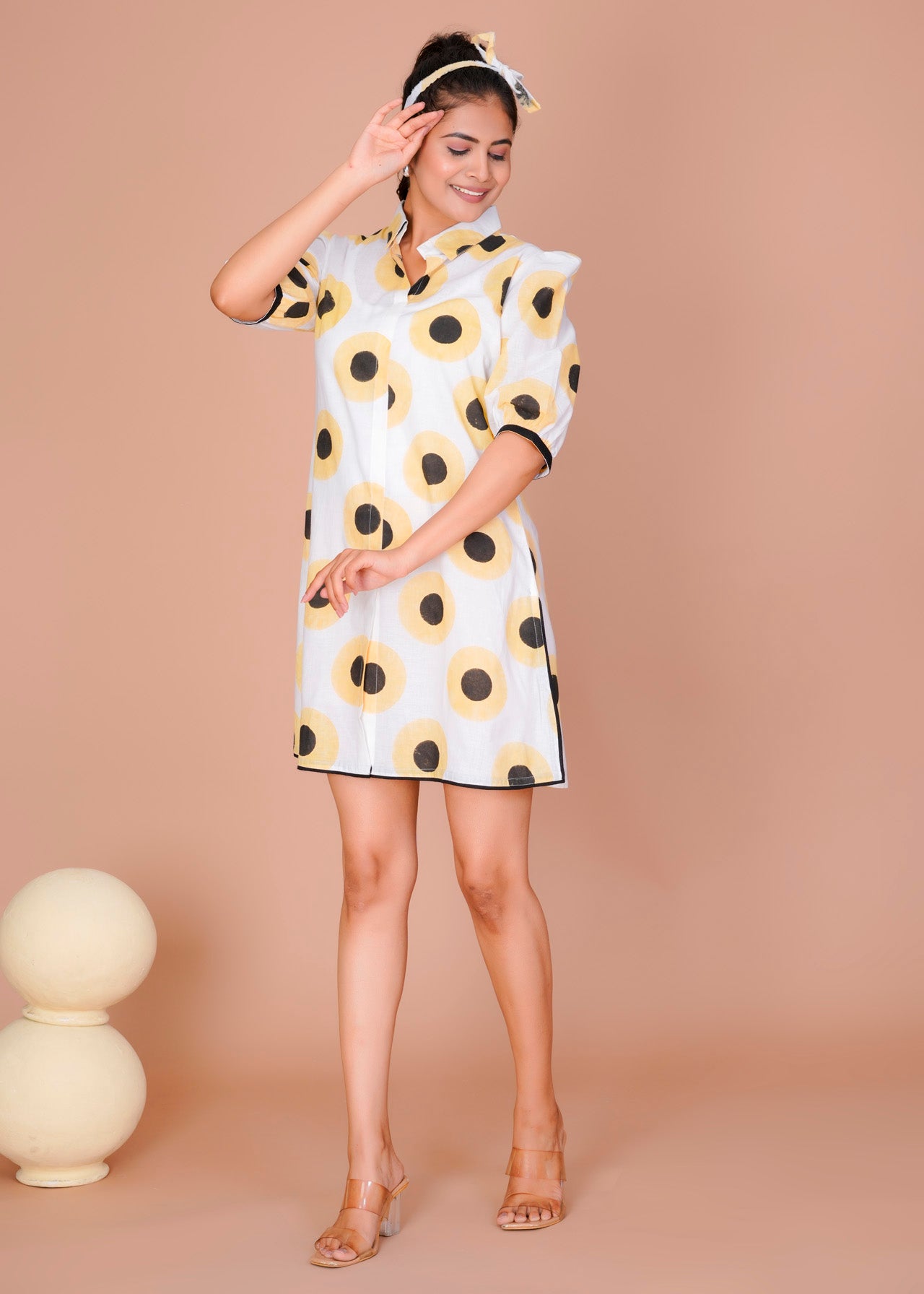 Women's Yellow Cotton Block Print
Polka Dot Dresses