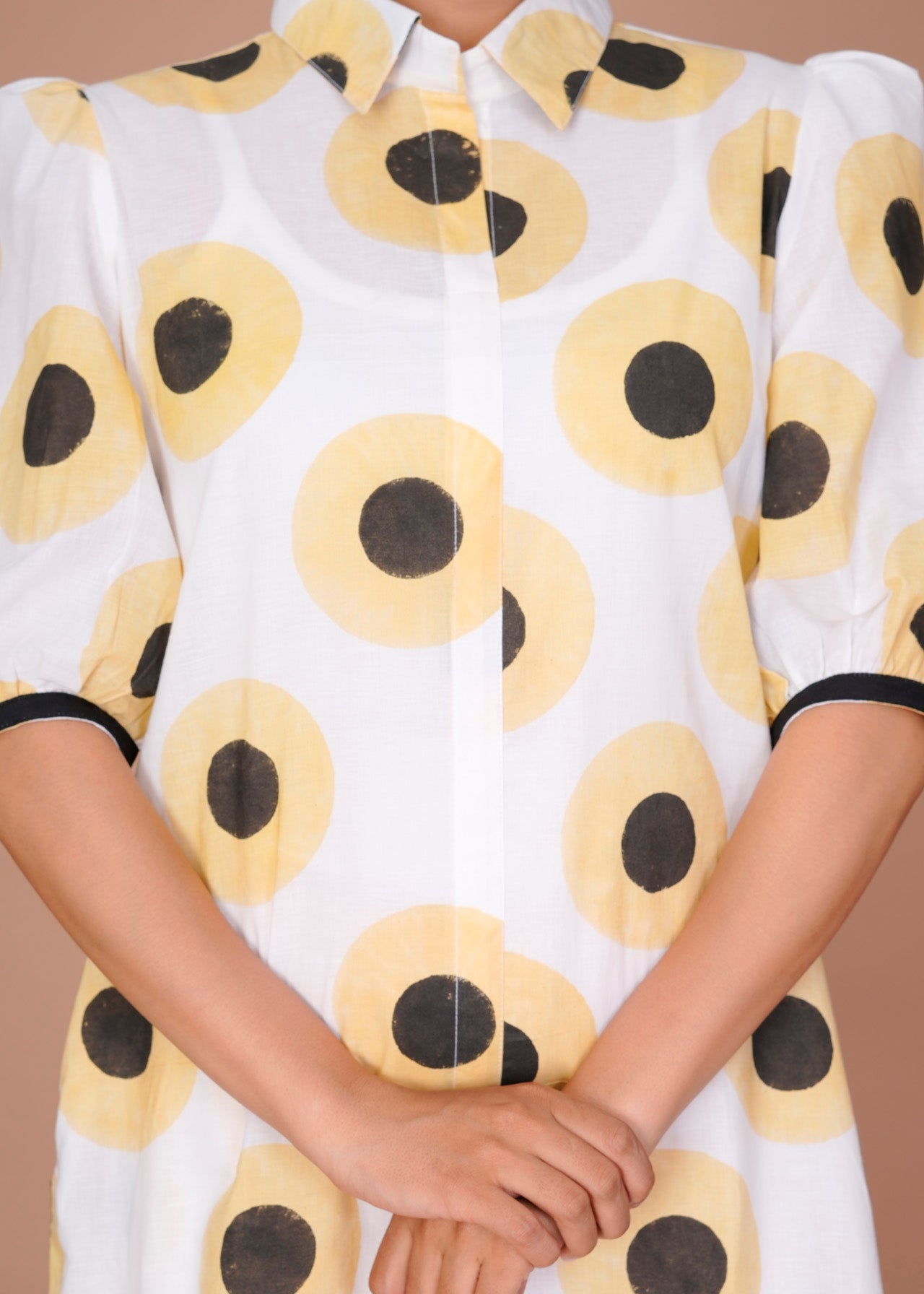 Women's Yellow Cotton Block Print
Polka Dot Dresses
