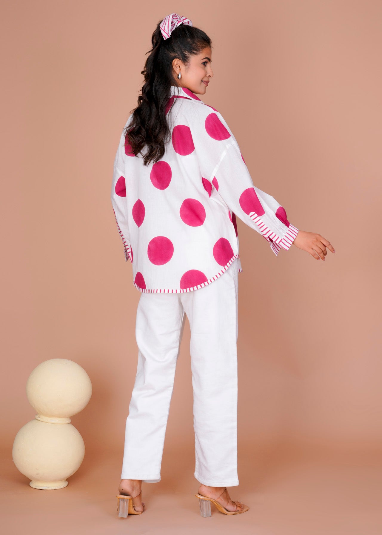 Women's Pink Cotton Hand Block Print Shirts