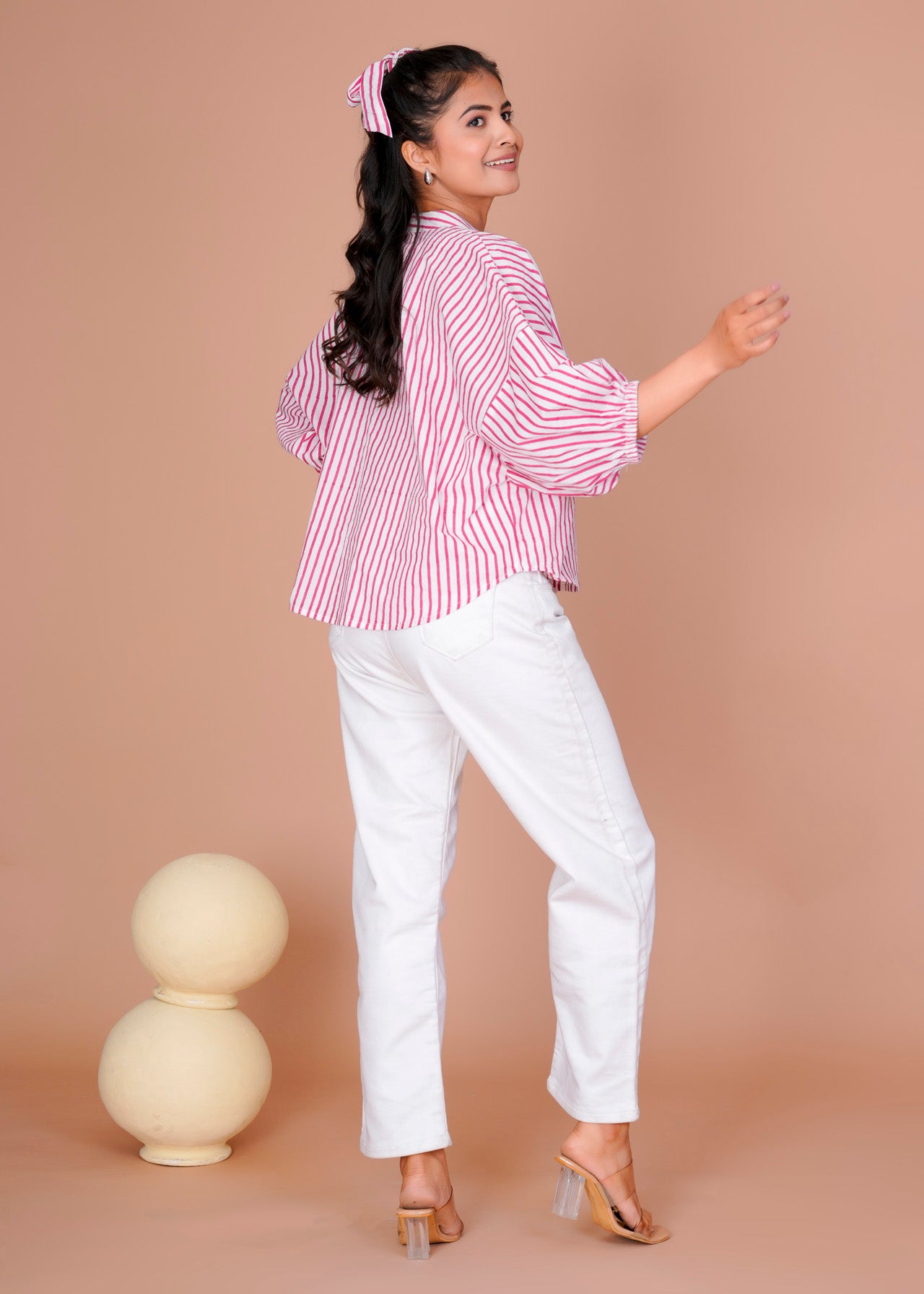 Women's Black Cotton Hand Block Print Shirts