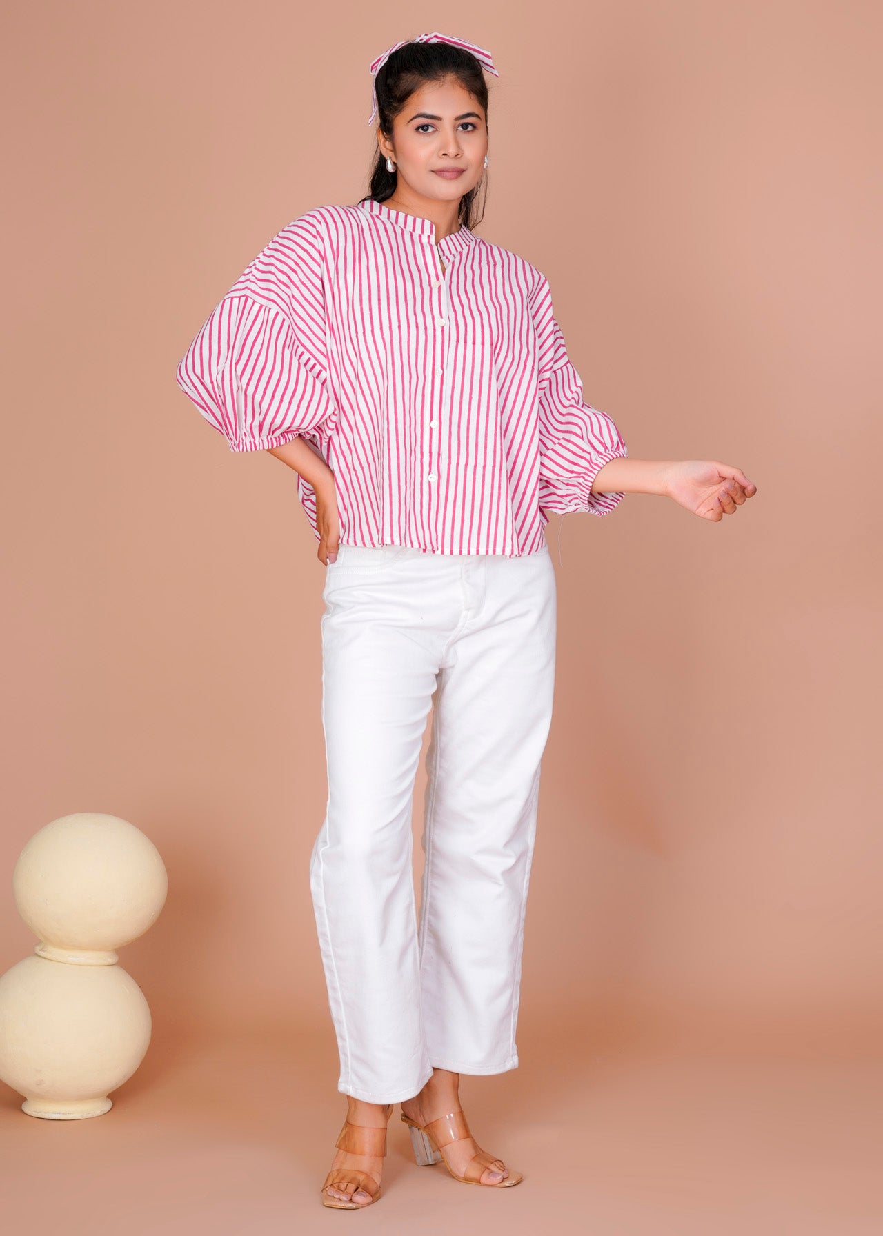 Women's Black Cotton Hand Block Print Shirts
