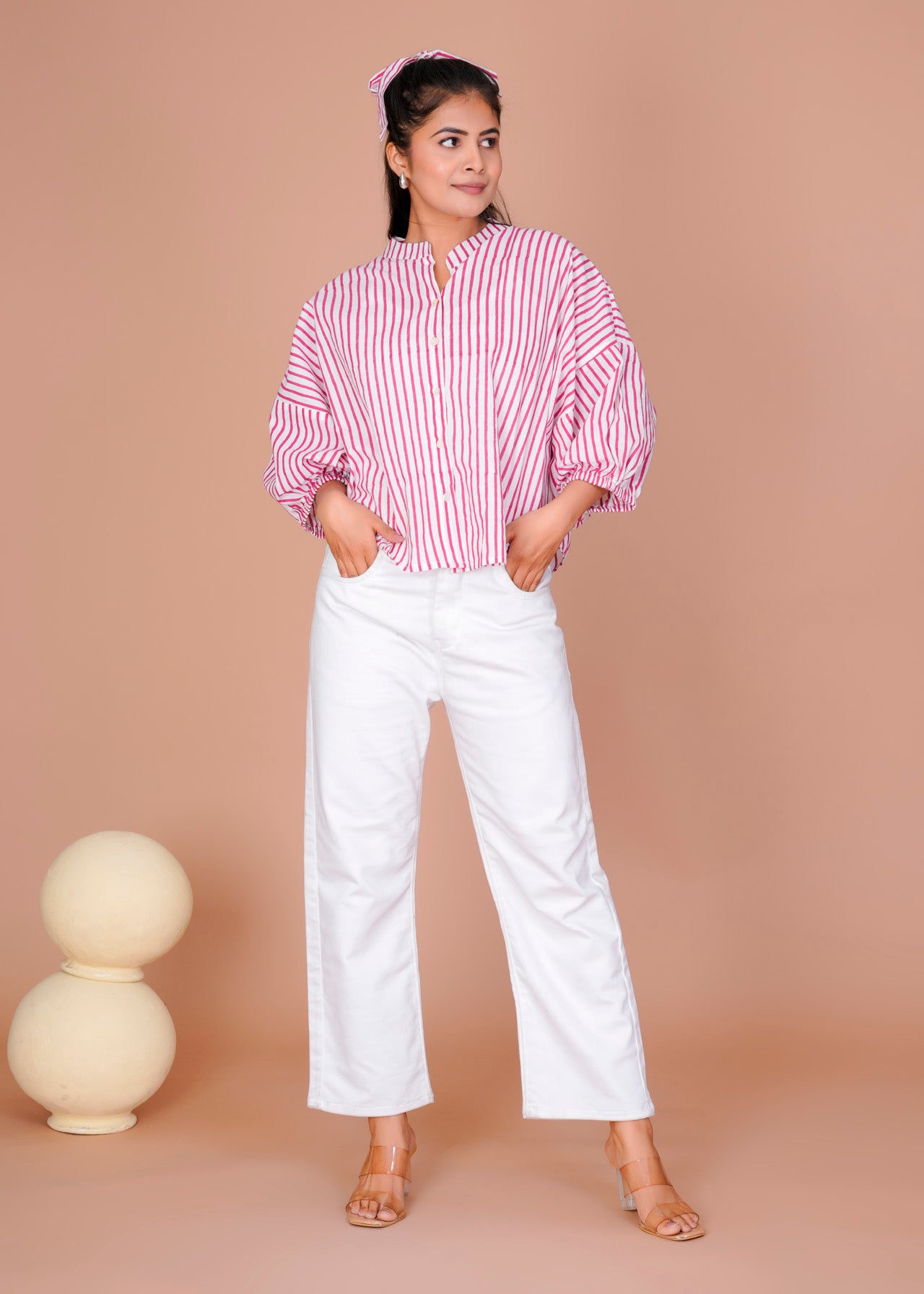 Women's Black Cotton Hand Block Print Shirts