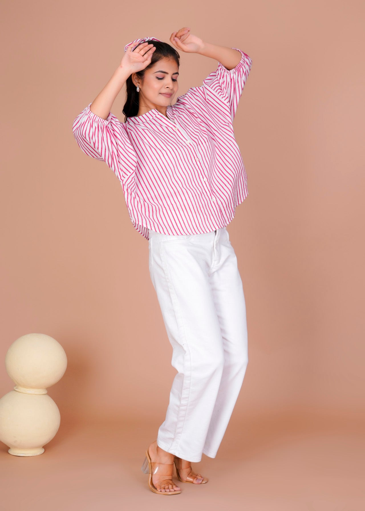 Women's Black Cotton Hand Block Print Shirts