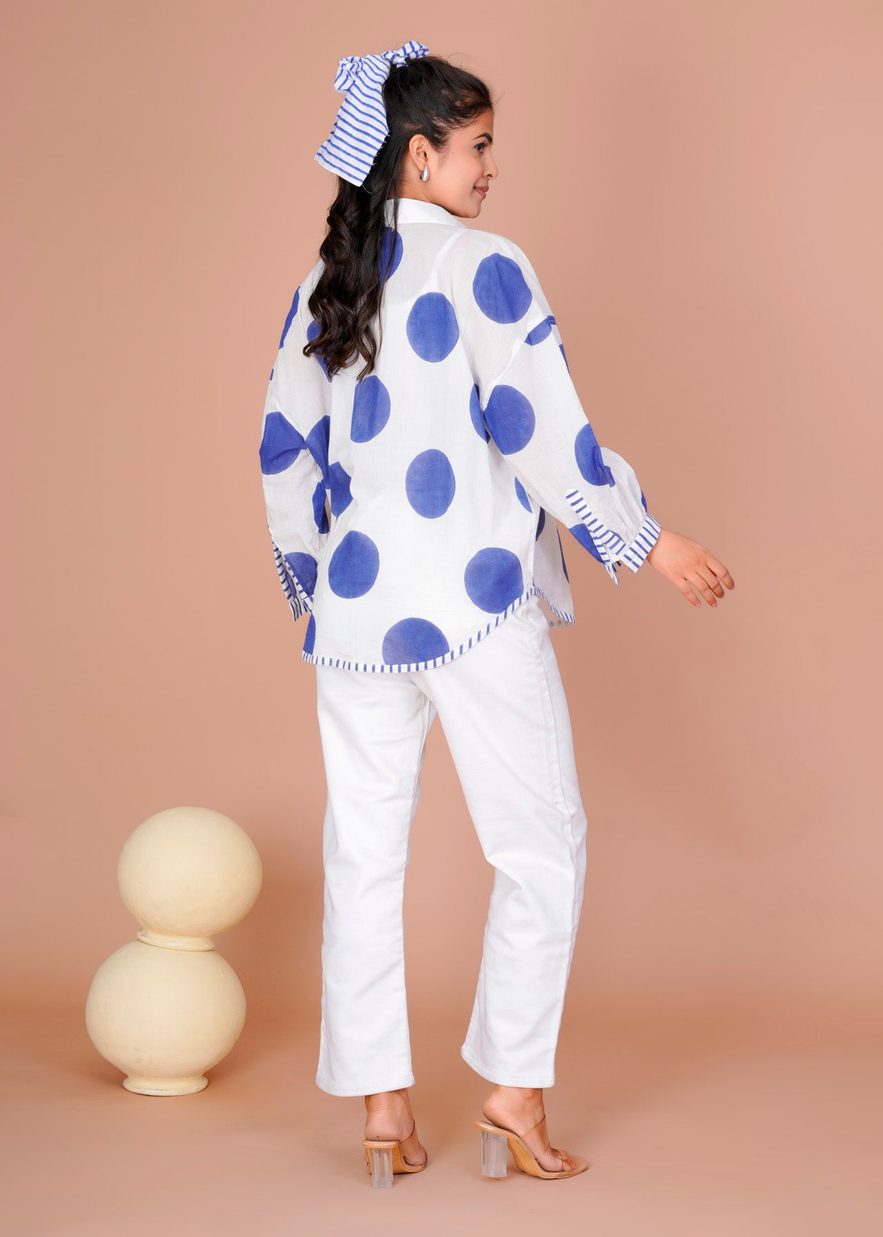 Women's Blue Cotton Hand Block Print Shirts
