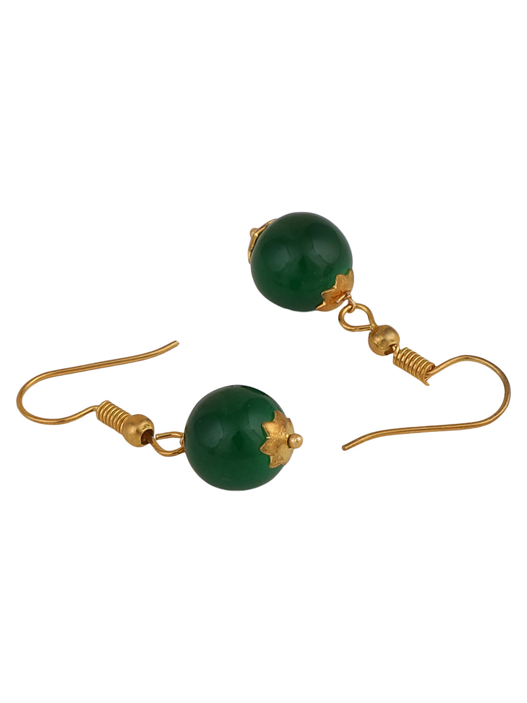 Women's Gold Plated  Green Pearl  Jewellery Set