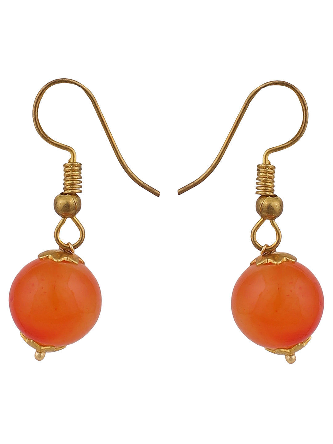 Women's Gold Plated  OrangePearl  Jewellery Set