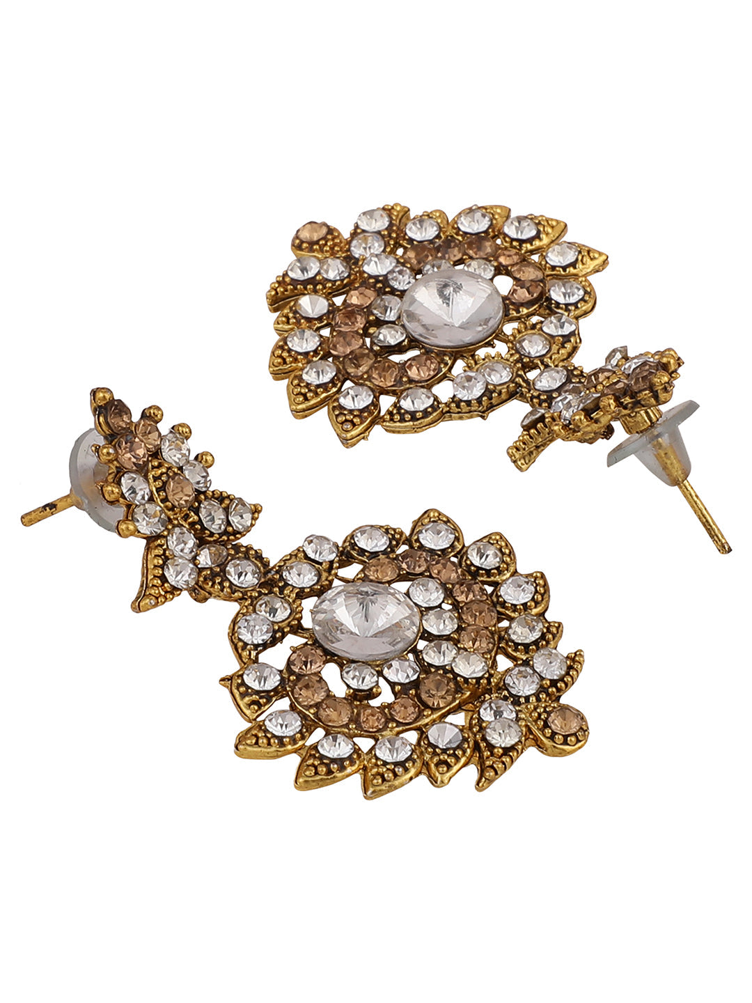 Women's Gold Plated LCT & White Stone Studded Jewellery Set