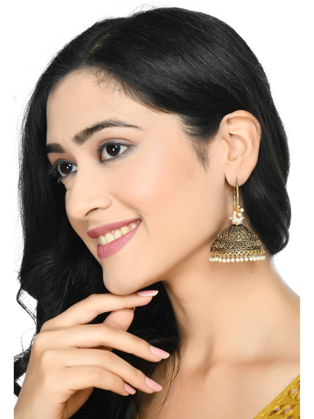 Women's  Latest Designer Golden color Jhumkas Earings Jker_057