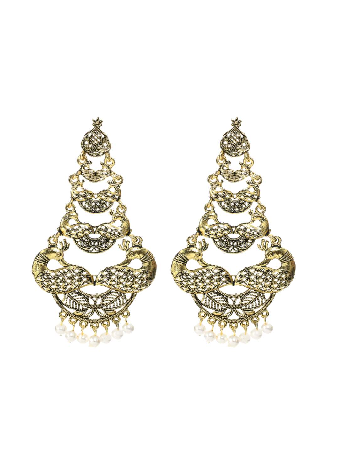 Women's  Indian Traditional Peacock Design Earings Jker_068