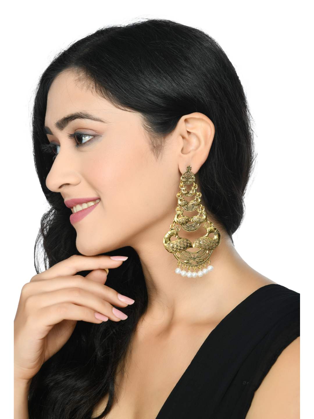Women's  Indian Traditional Peacock Design Earings Jker_068