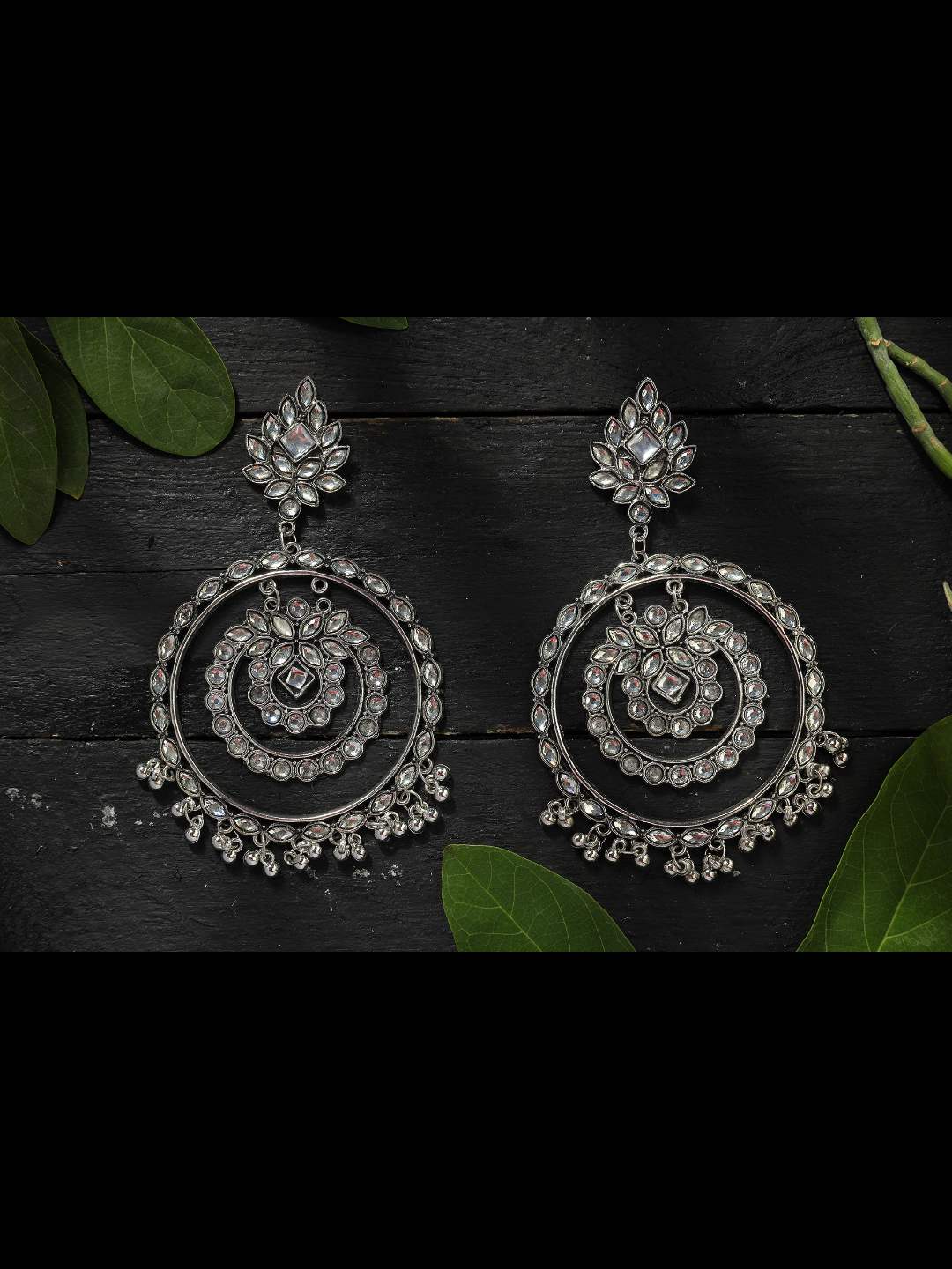 Johar Kamal Latest Design Earrings with White Kundan Jh