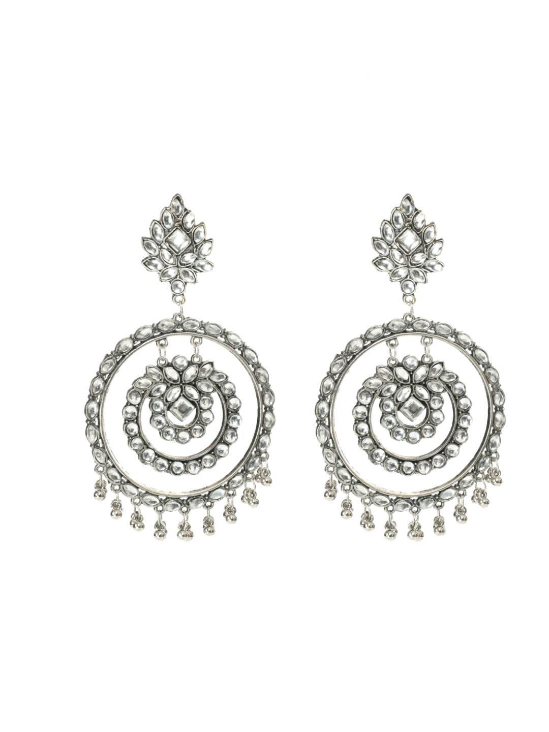 Johar Kamal Latest Design Earrings with White Kundan Jh